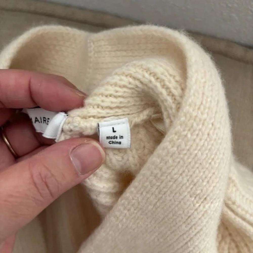 Uniqlo x Lemaire F/W 2015 100% Wool Knitted Cardigan Cream Size Large - Picture 3 of 7